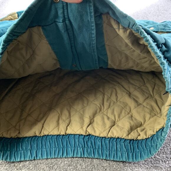 Vintage Context Bomber Jacket Coat Aqua Blue Leather Collar Mens Size XLT Tall - Picture 13 of 16